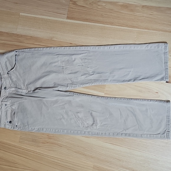 AG The graduate jeans pants straight leg relaxed zipper button beige tan 36 x 28 - Picture 5 of 12